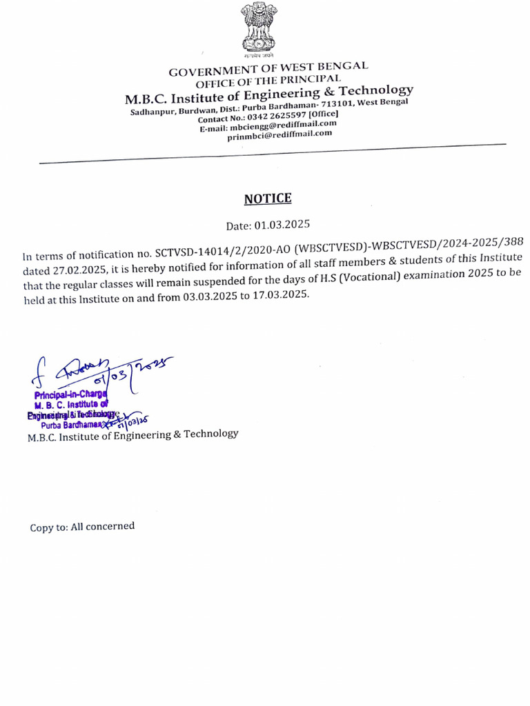 Class Suspended Notice | PDF