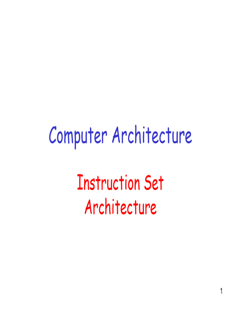 Instruction Set Architecture Overview | PDF | Integer (Computer Science ...
