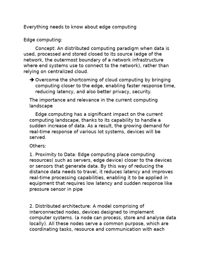Understanding Edge Computing Benefits Pdf Scalability Internet Of