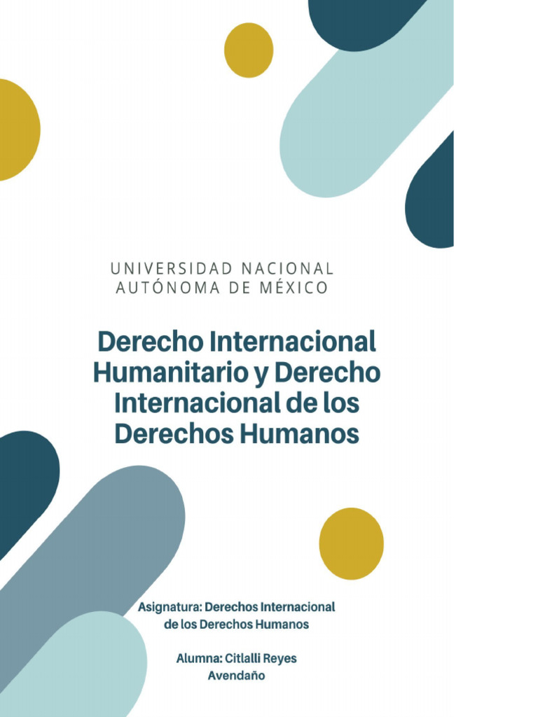 Derecho Internacional Humanitario y Derecho Internacional de Los ...