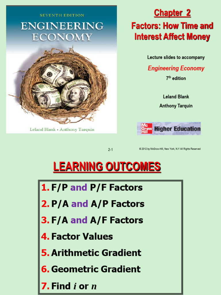 Time and Interest Factors in Engineering Economy | PDF | Interest ...