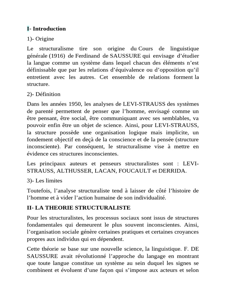 Comprendre le structuralisme en sciences humaines | PDF | Science ...