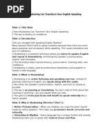 English Shadowing Activity Guide | PDF | English Language | Cognition