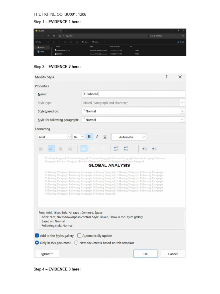 Evidence Document Printout Pdf