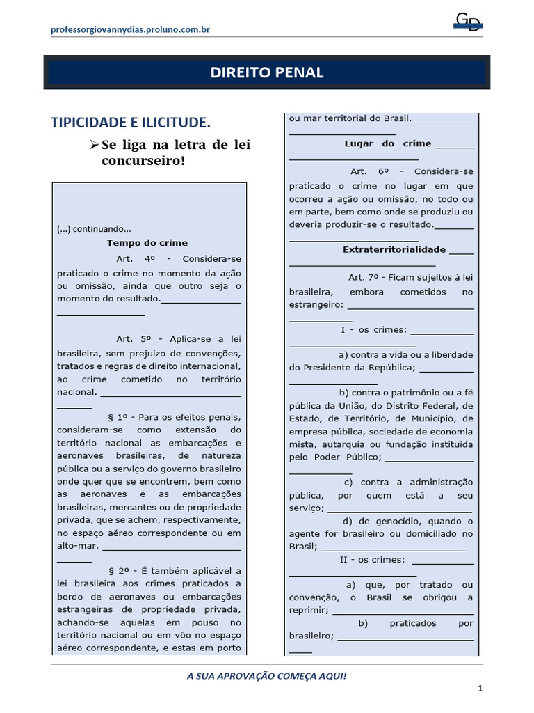 Tipicidade e Ilicitude no Direito Penal | PDF | Crimes | Crime e Violência