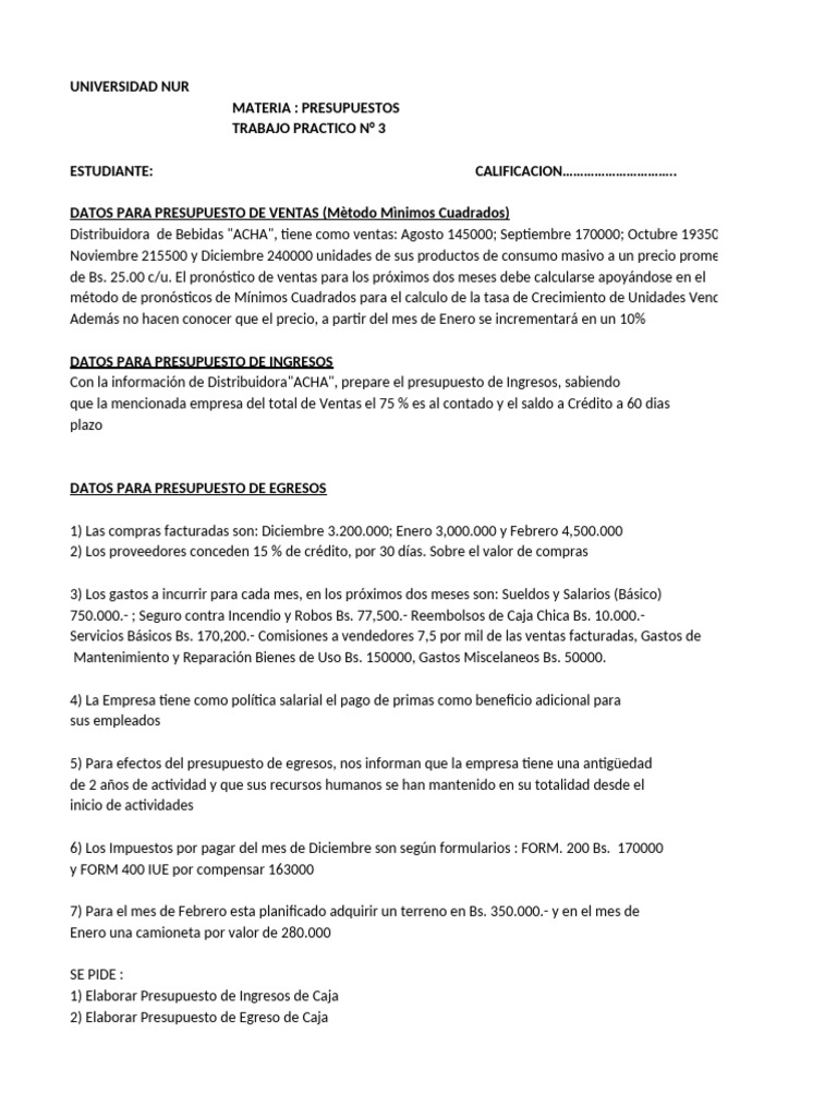 Presupuesto de Ventas y Egresos 2024 | PDF | Presupuesto | Salario