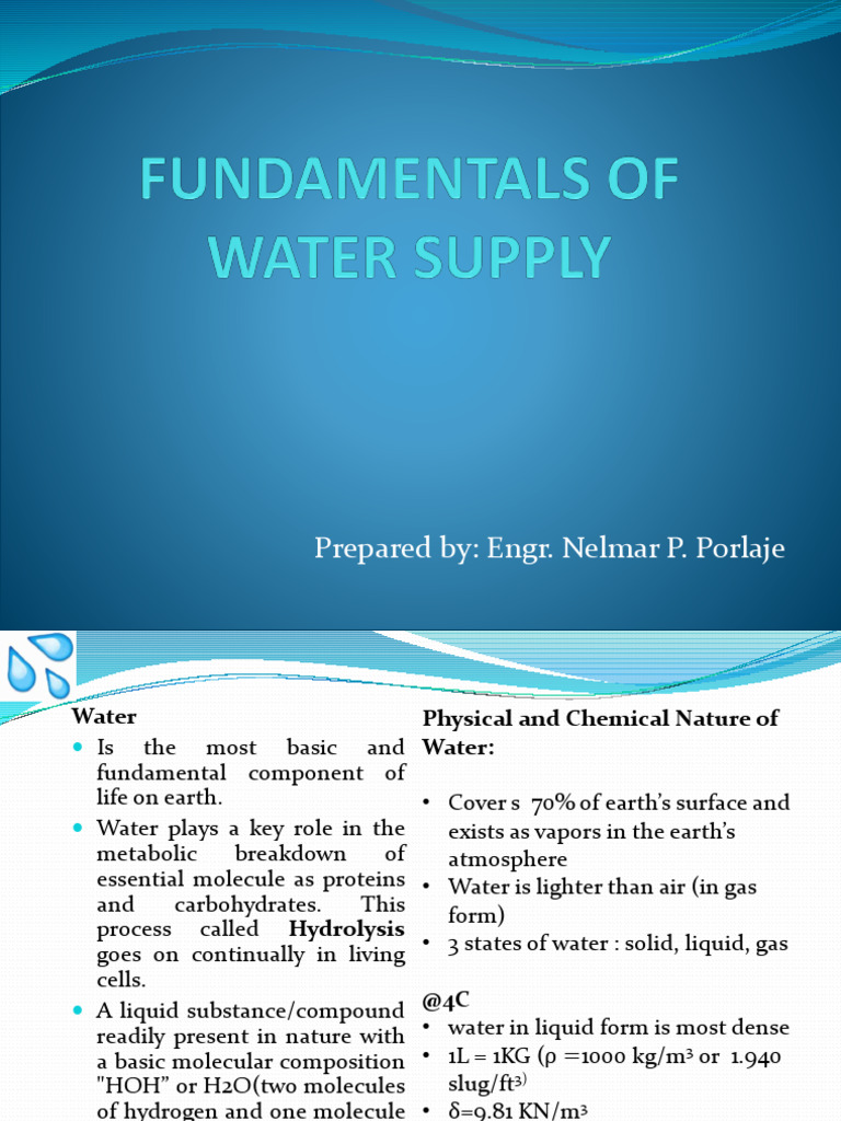 Essential Properties and Uses of Water | PDF | Aquifer | Water