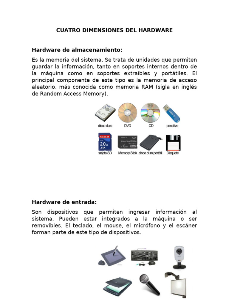 Cuatro Dimensiones Del Hardware | PDF