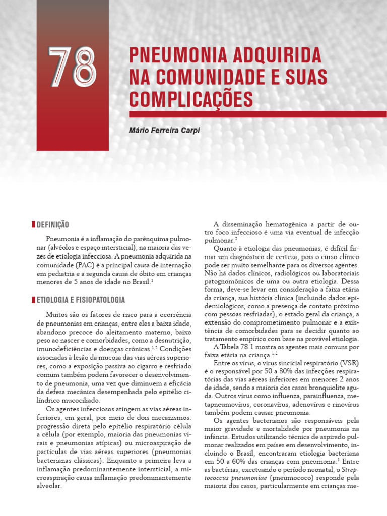 Pneumonia na Comunidade em Crianças | PDF | Pneumonia | Penicilina