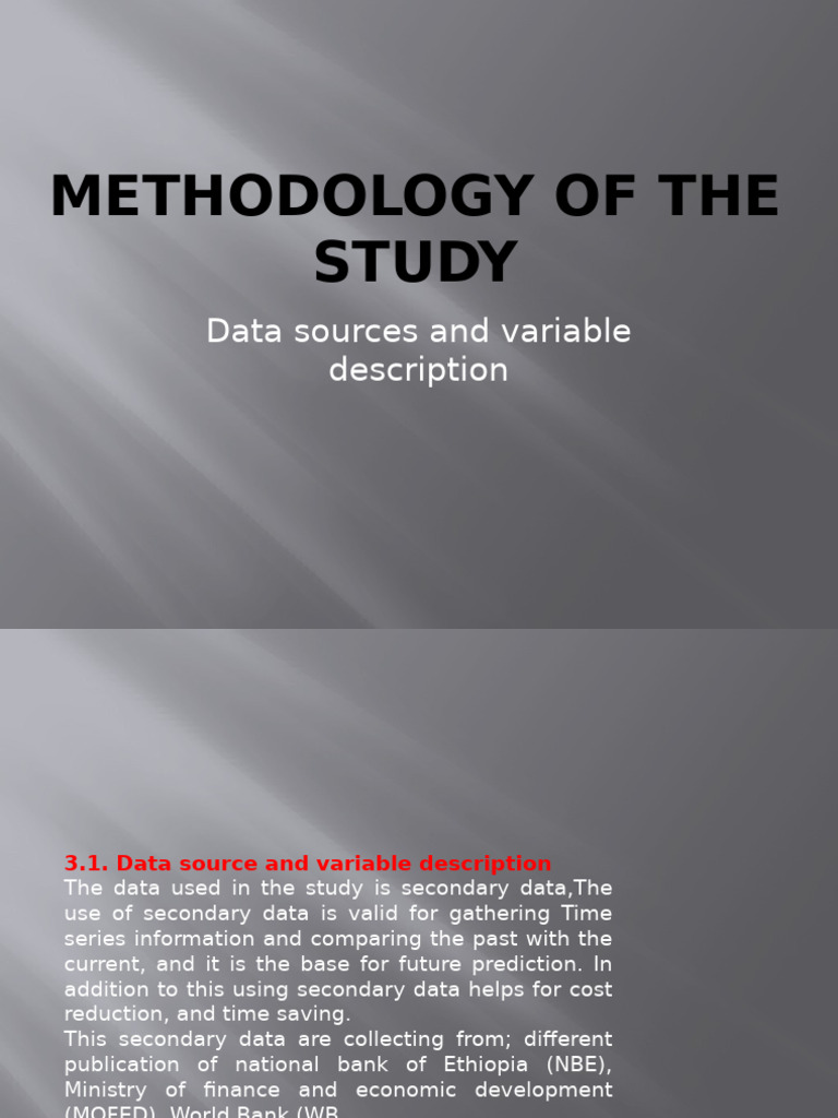 PP of Methodology of The Study | PDF | Gross Domestic Product ...