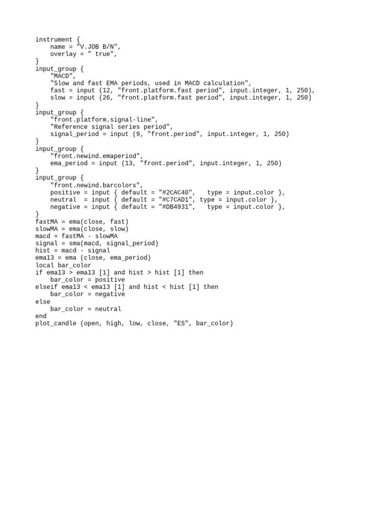 MACD and EMA Indicator Script | PDF