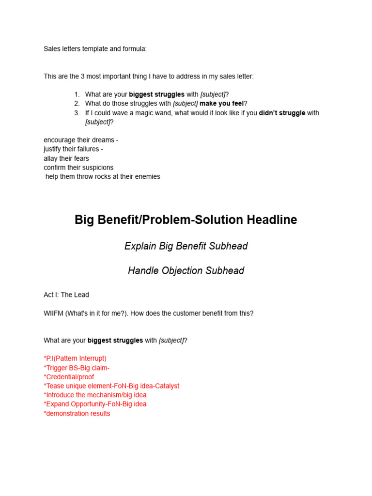 Sales Page Template and Structure Guide | PDF