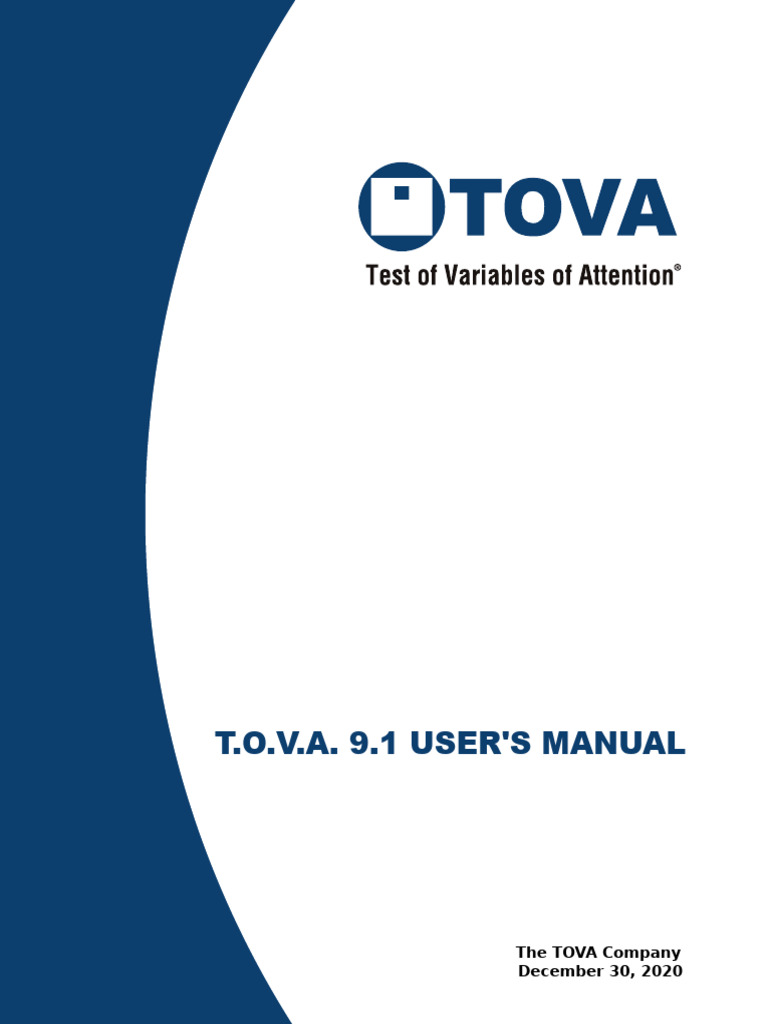 T.O.V.A. 9.1 User's Manual | PDF | Attention Deficit Hyperactivity ...