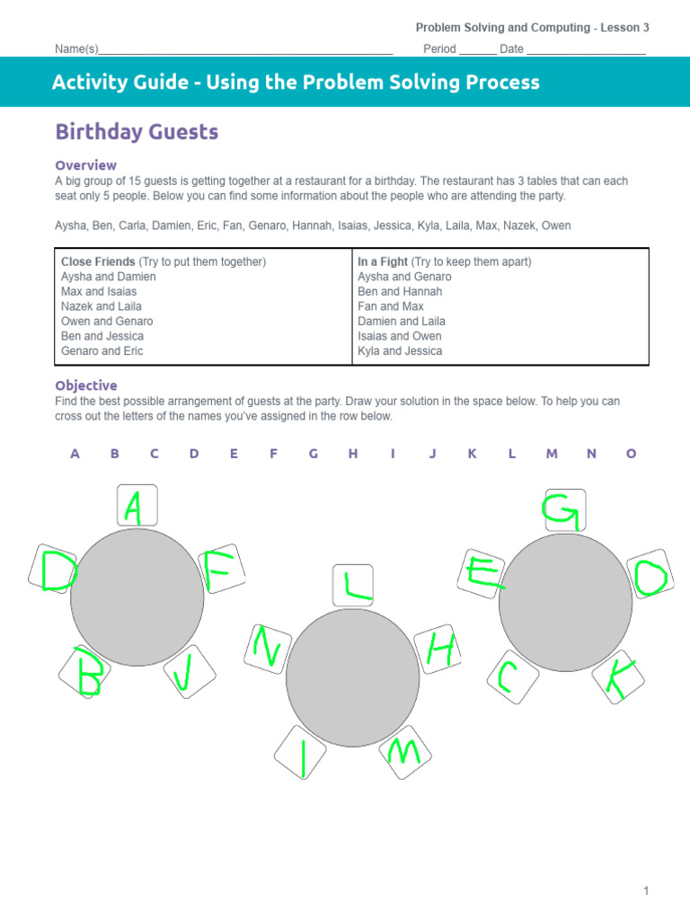 U1L03 - Activity Guide 3 - Using The Problem Solving Process | PDF