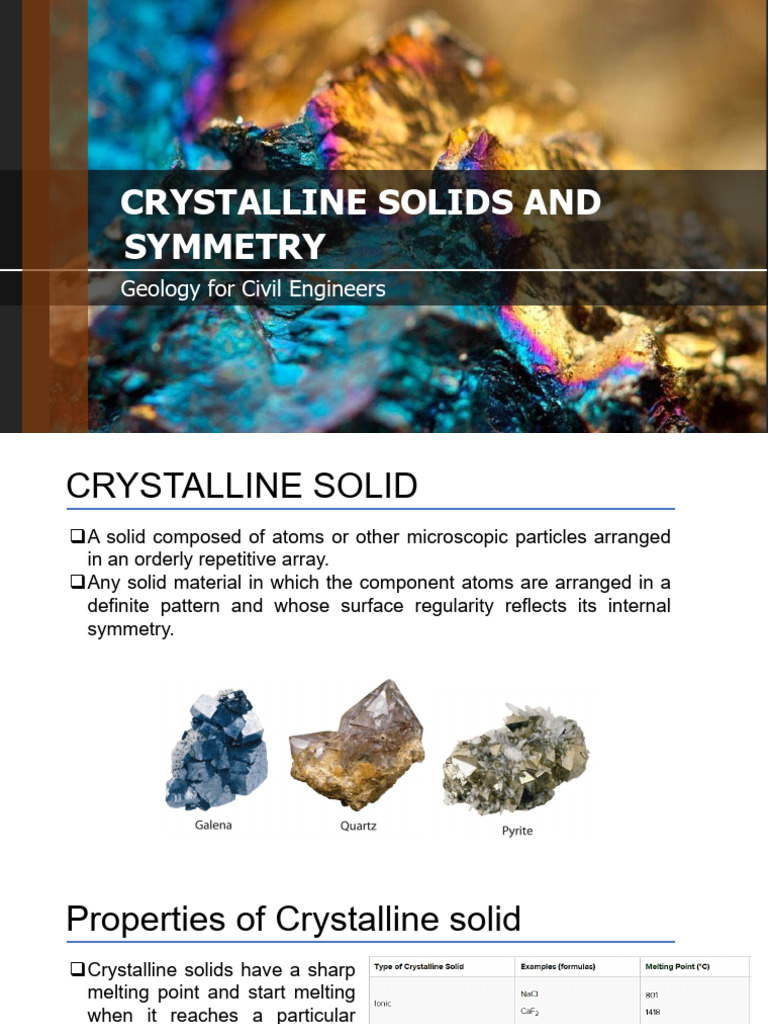 Crystalline Solids and Their Structures | PDF | Crystal Structure | Crystal
