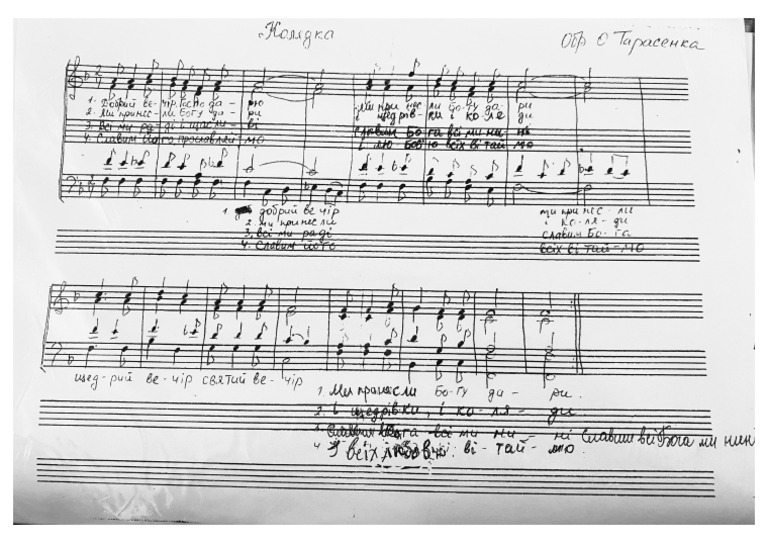 Колядка хор ноти