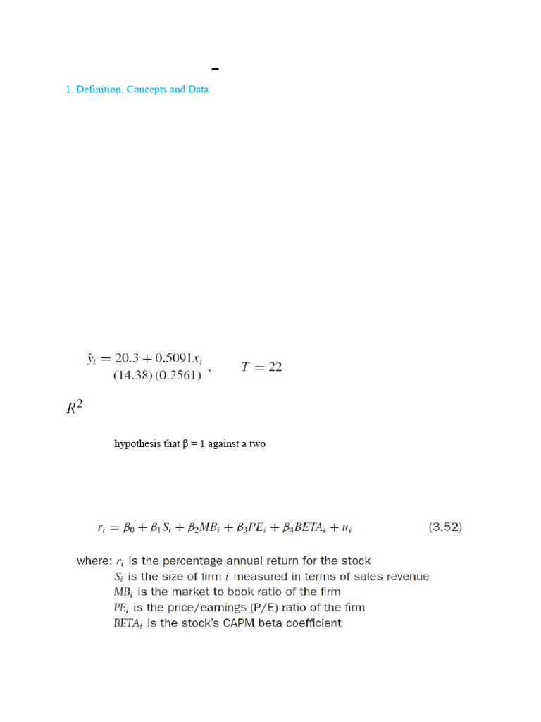 Financial Econometrics Overview and Analysis | PDF | Regression ...
