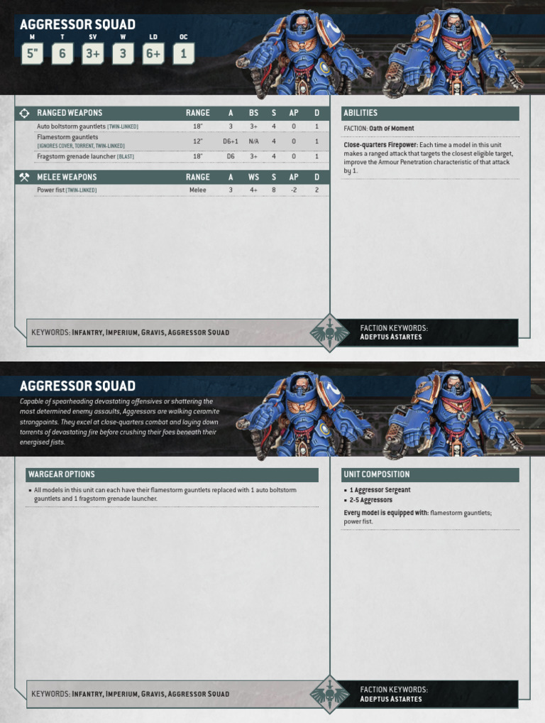 Aggressor Squad Overview | PDF | Infantry | Military Technology