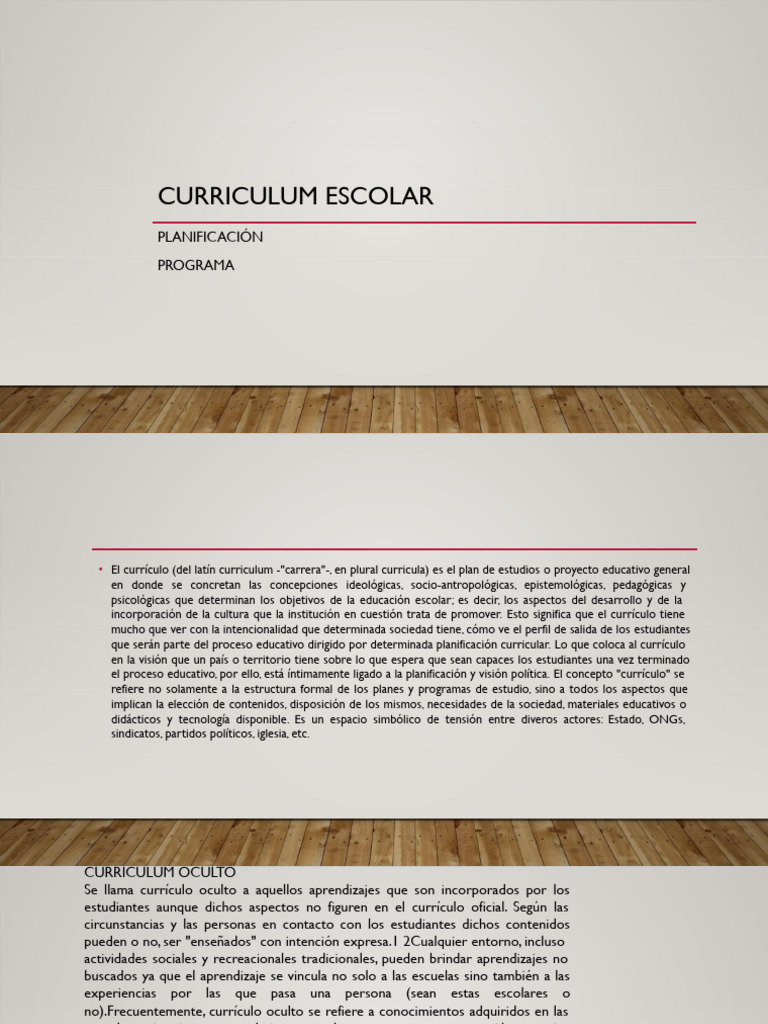 Planificación y Currículo Escolar | PDF | Plan de estudios | Educación ...