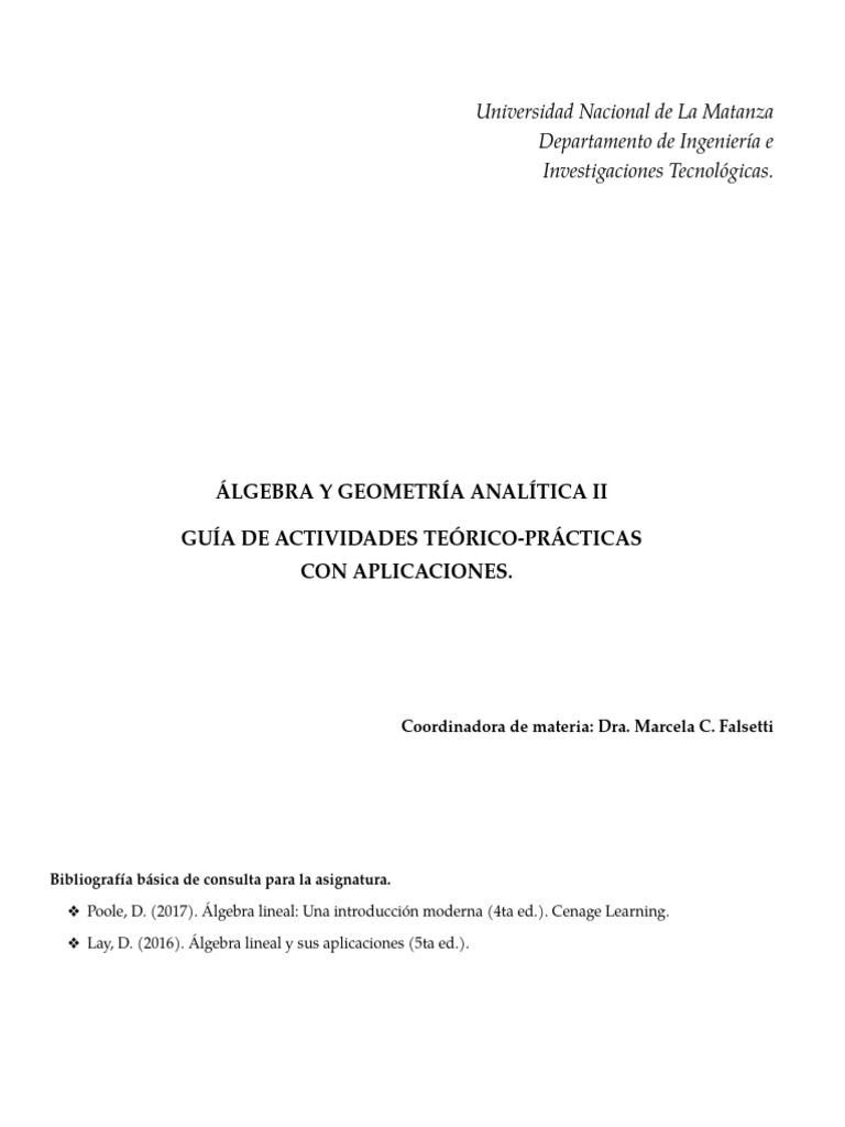 Practica Algebra II (Verano-2025) | PDF | Espacio vectorial | Base ...