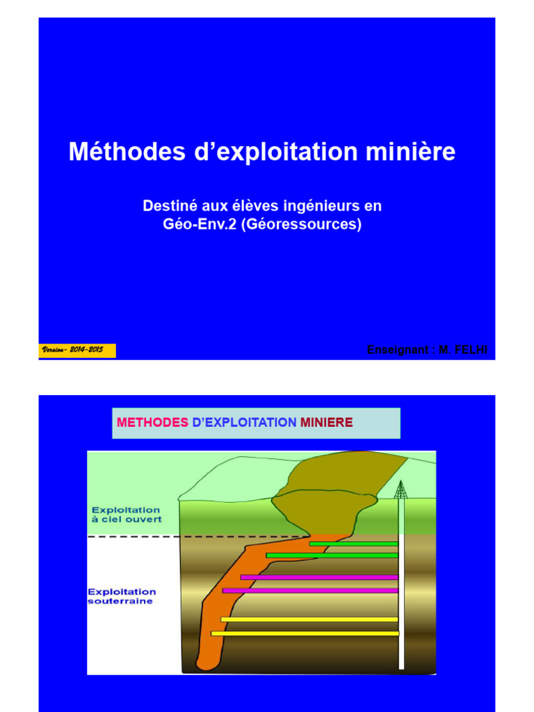 Méthodes d'Exploitation Minérale à Ciel Ouvert | PDF | Exploitation ...