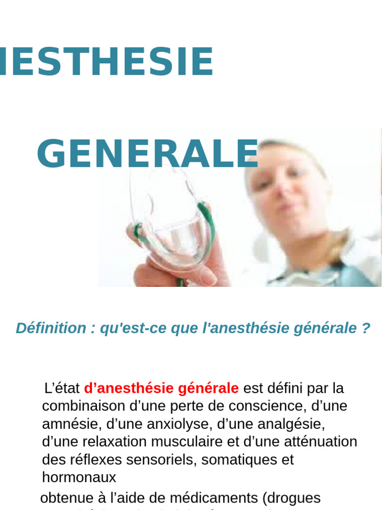 Définition de l'anesthésie générale PDF Anesthésie Maladies et — free download