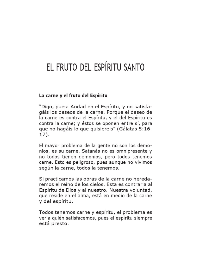 Iv - 08 El Fruto Del Esp - Ritu Santo | PDF | Fruto Del Espiritu Santo ...