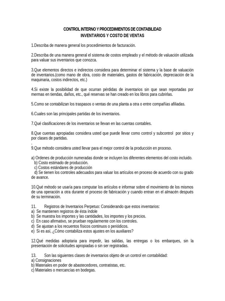 Control Interno y Procedimientos de Contabilidad | PDF | Contabilidad