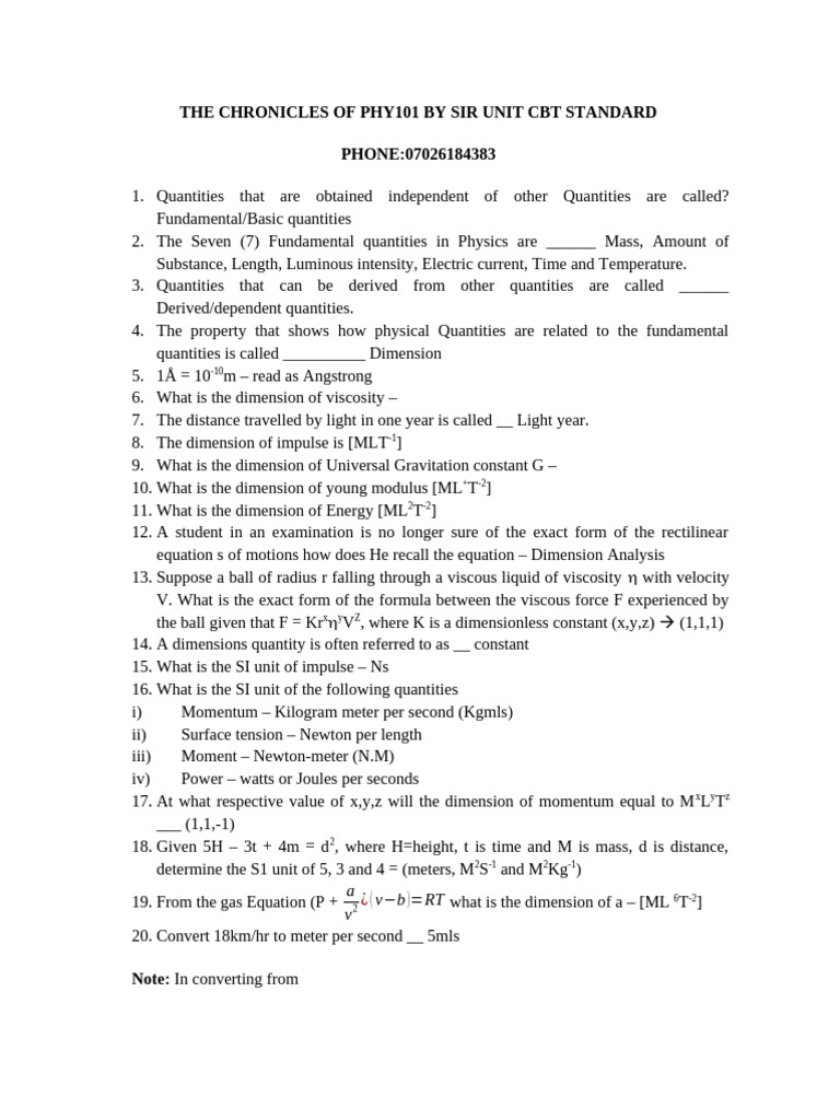 Fundamentals of Physics: Key Concepts | PDF | Force | Viscosity