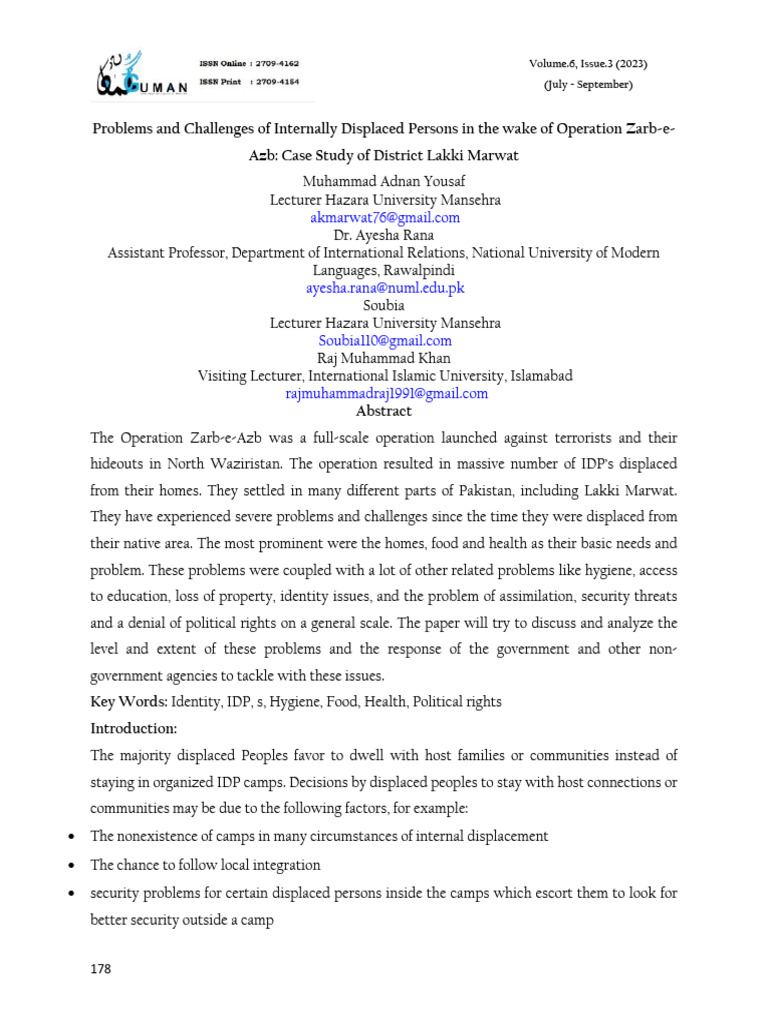 629-Article Text-1265-1-10-20231008 | PDF | Internally Displaced Person