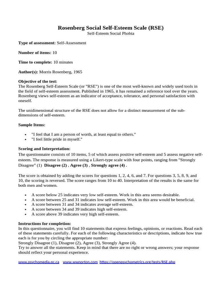 Rosenberg Social Self | PDF