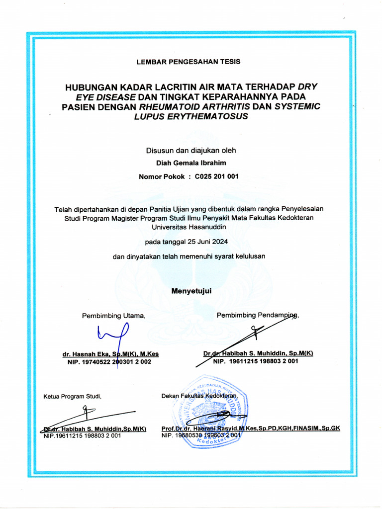 Lembar Pengesahan DR | PDF