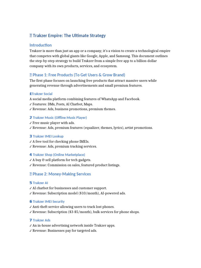 Trakzer_Empire_Strategy (1) | PDF | Advertising | Mobile App