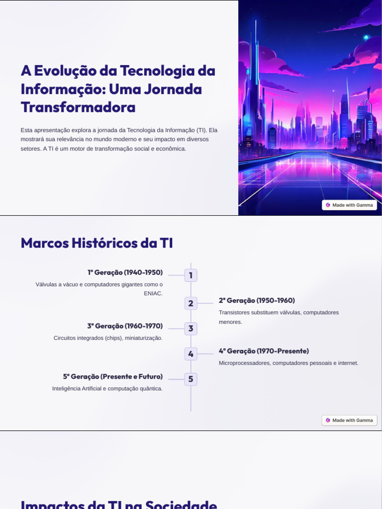 Evolução e Impactos da Tecnologia da Informação | PDF