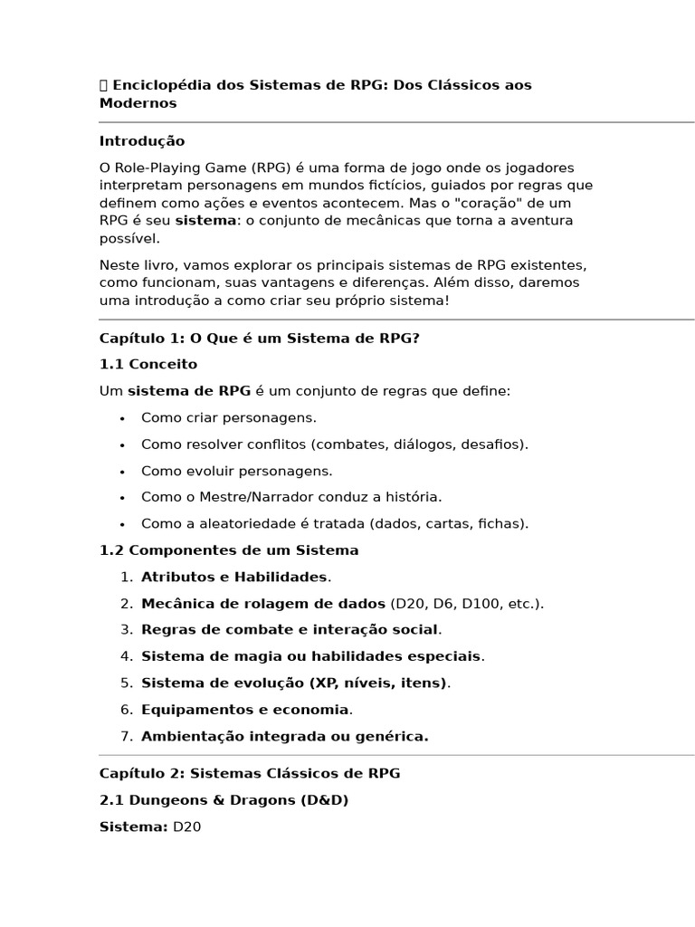 Sistemas de RPG: Guia Completo e Prático | PDF | Jogos de RPG ...