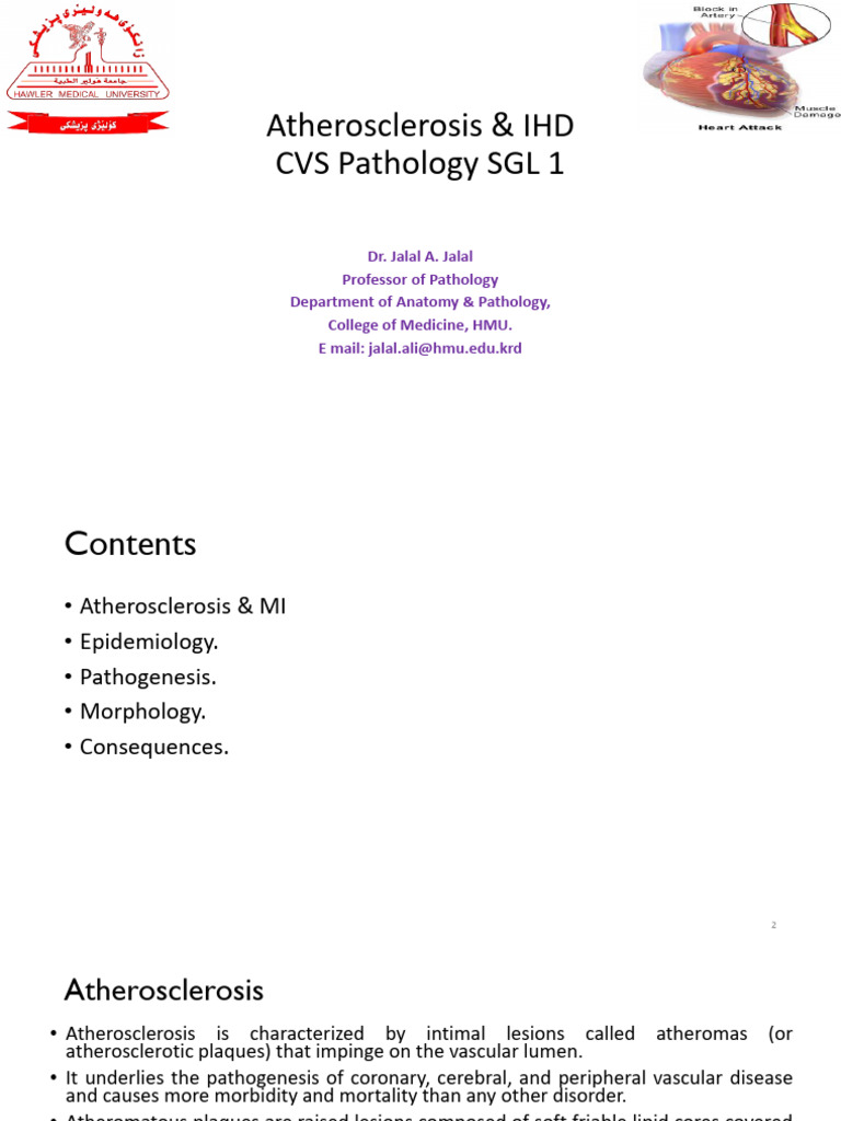 SGL 1 (Atherosclerosis & IHD) | PDF | Atherosclerosis | Ischemia