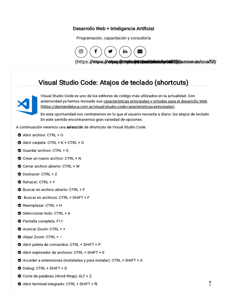 Visual Studio Code_ Atajos de teclado (shortcuts) | PDF | Bootstrap ...