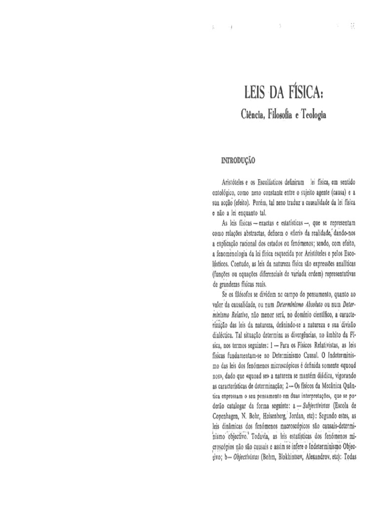 Leis Da Física- Ciência, Filosofia e Teologia | PDF