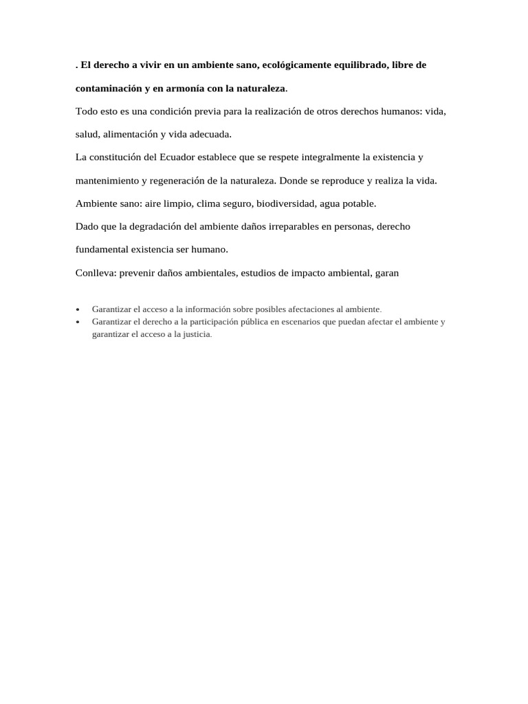 El Derecho A Vivir en Un Ambiente Sano | PDF