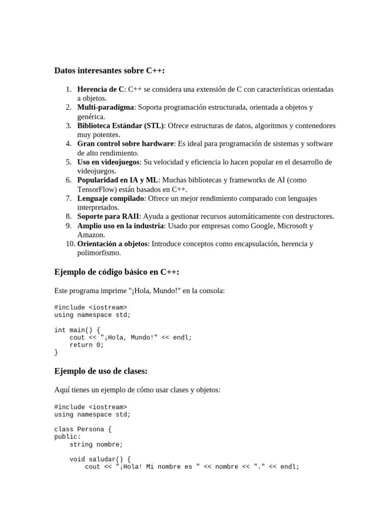 Características Clave de C++ | PDF