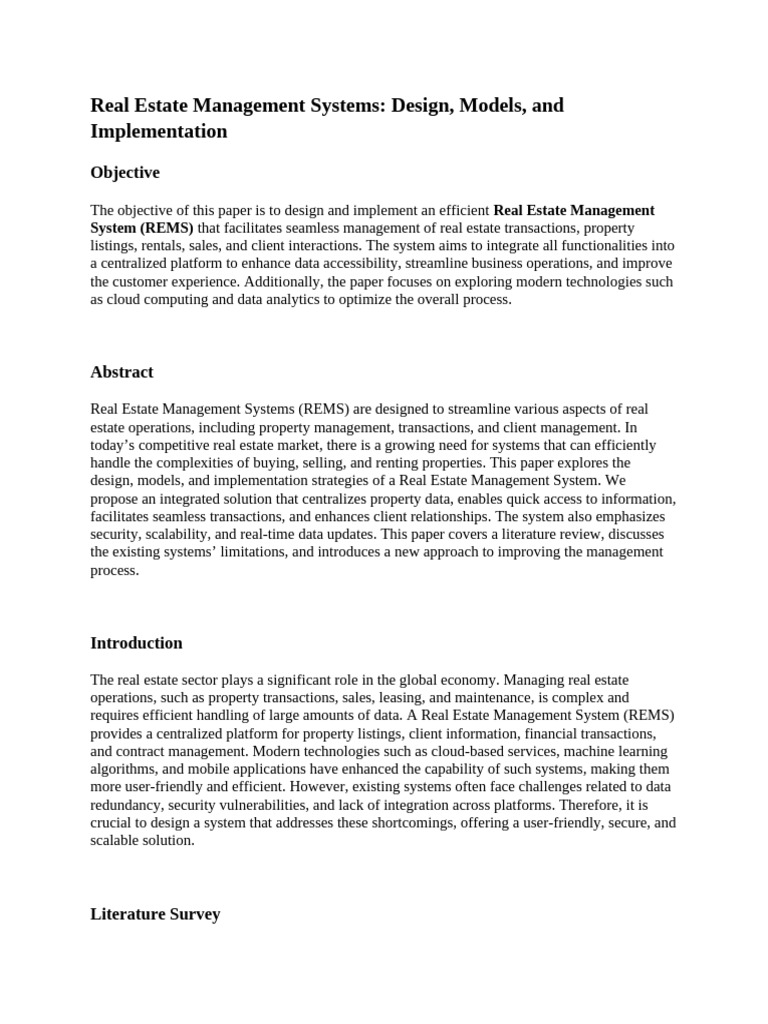 Efficient Real Estate Management System | PDF | Software Testing | Java ...