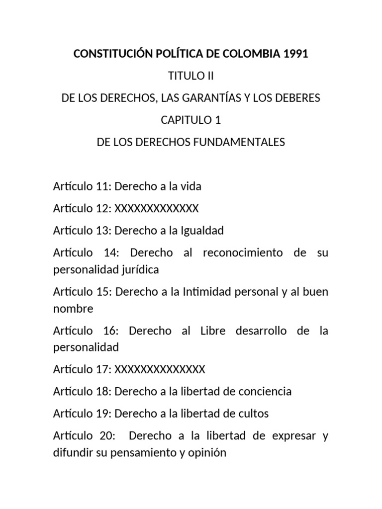Constitucion Politica de Colombia 1991 2 | PDF