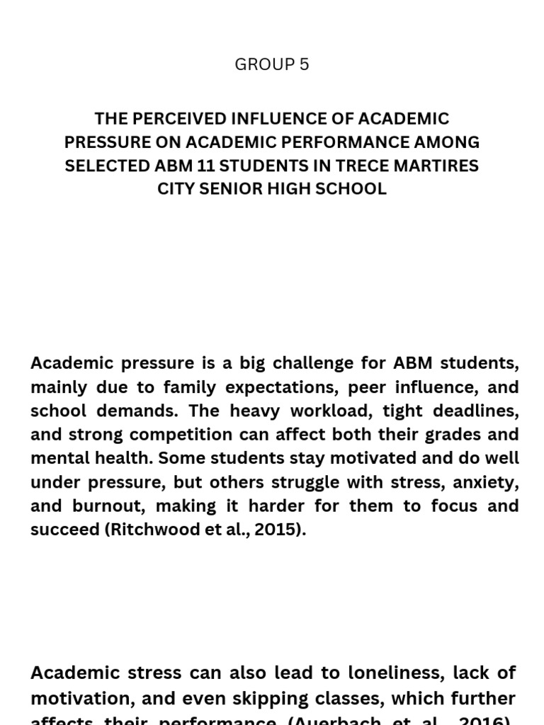 Academic Pressure's Impact on ABM Students | PDF | Workload | Stress ...