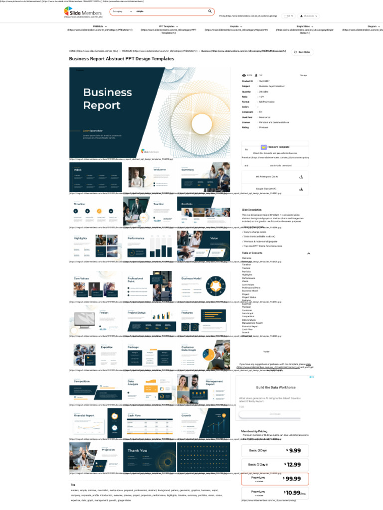 Business Report PPT Design Templates | PDF | Microsoft Power Point ...