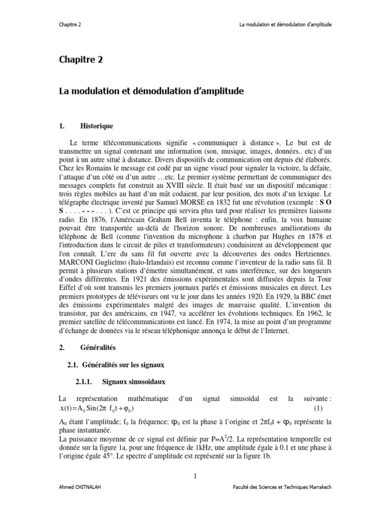 Modulation et démodulation d'amplitude | PDF | Modulation | Fibre optique