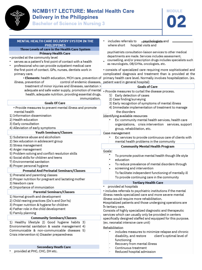 Mental Health Care Delivery in the Philippines | PDF | Mental Health ...