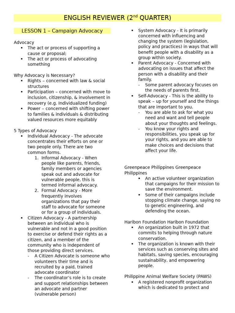 Advocacy and Campaign Speech Guide | PDF | Evidence