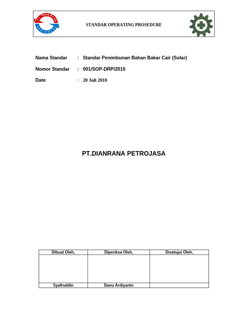 Standar Penimbunan Tangki Solar | PDF
