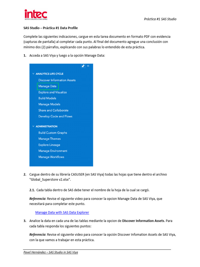 SAS Studio - Practica 1 - Data Profile | PDF | Informática