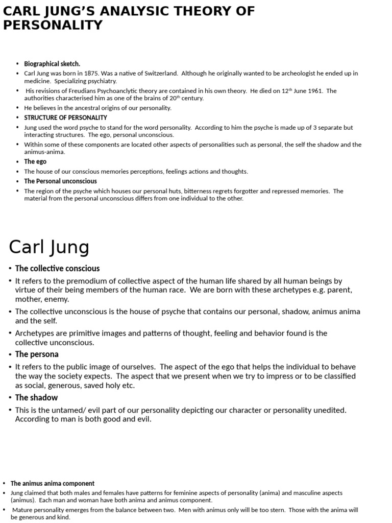 Carl Jung's Personality Theory Explained | PDF | Psychoanalysis ...